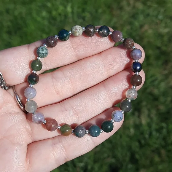 Indian Agate 6mm bracelet (Spacers) - Picture 1 of 5